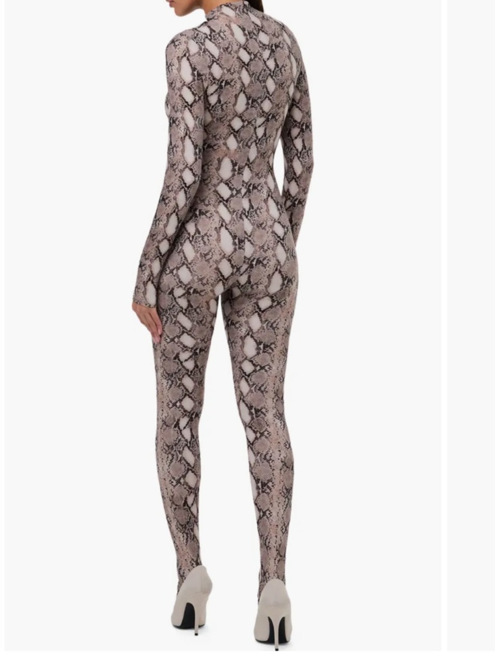 Naked wardrobe Snake animal Print Long Sleeve close toe Jumpsuit - Picture 5 of 7